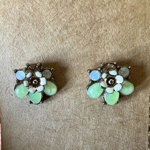 Green Flower Earrings